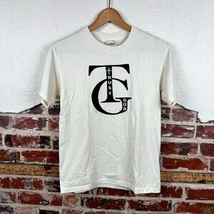 Vintage Christian Shirt Size Small Beige Short Sleeve Trust God Jesus Religion